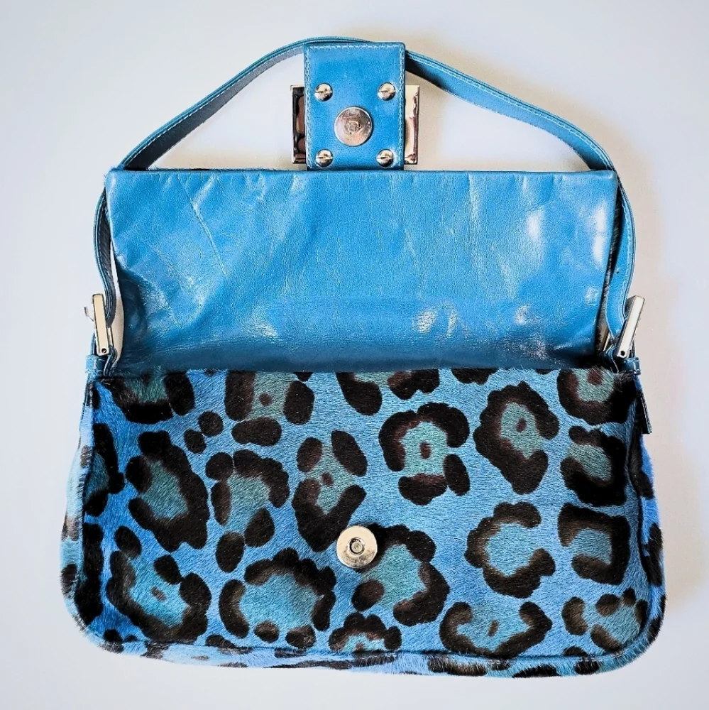 *SOLD**Fendi Baguette Pony Hair Leopard Print with Crystal Detail - Picture 10 of 15